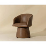 Etta Leather Upholstered Swivel Dining Armchair