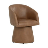 Etta Leather Upholstered Swivel Dining Armchair