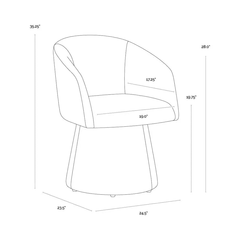 Etta Leather Upholstered Swivel Dining Armchair