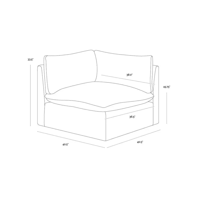 Reve Polyester Upholstered Modular Corner Chair