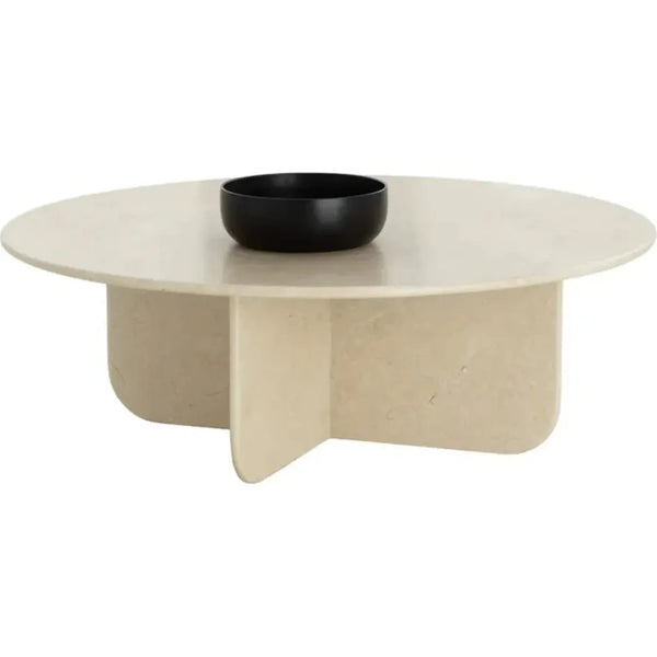 Bonita Luxurious Cream Marble Round Coffee Table