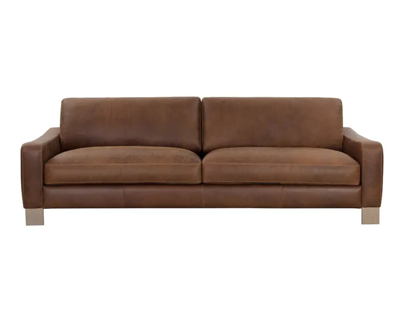 Rafael Leather Upholstered Brown Sofa