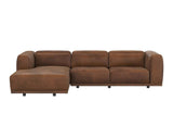 Beau Leather Upholstered Sofa Chaise