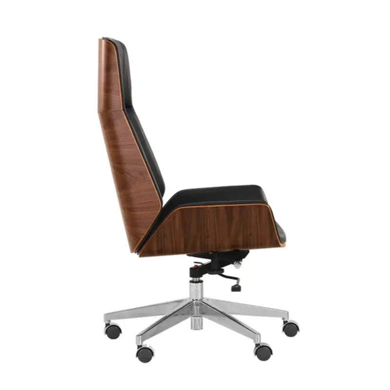 Rhett Black Leather Upholstered Office Chair