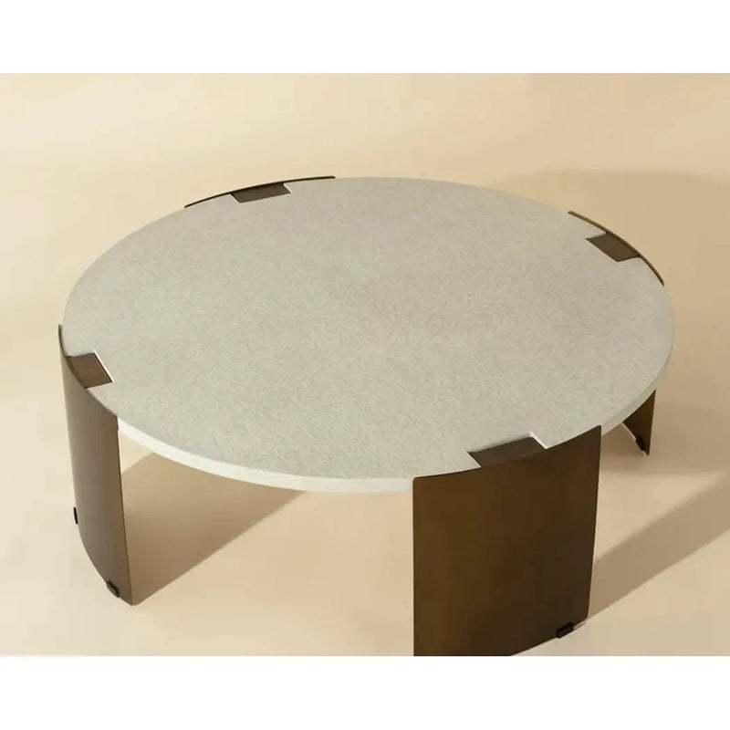 Gallus Concrete Topped Outdoor Round Coffee Table