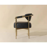 Heloise Leather Upholstered Handsome Dining Armchair