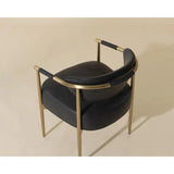 Heloise Leather Upholstered Handsome Dining Armchair