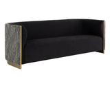 Larron Polyester Upholstered Black Sofa