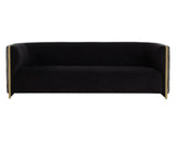 Larron Polyester Upholstered Black Sofa