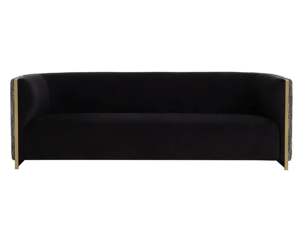 Larron Polyester Upholstered Black Sofa