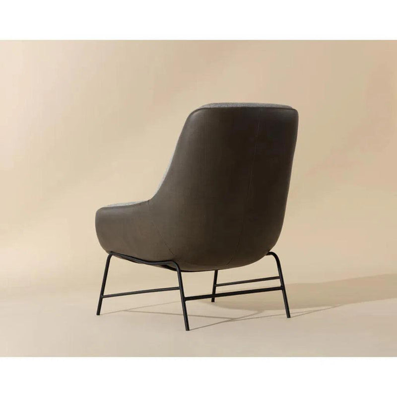 Lucier Leather Upholstered Handsome Lounge Chair