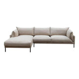 112 Inch Sectional Left Sandy Beige Grey