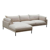 112 Inch Sectional Left Sandy Beige Grey