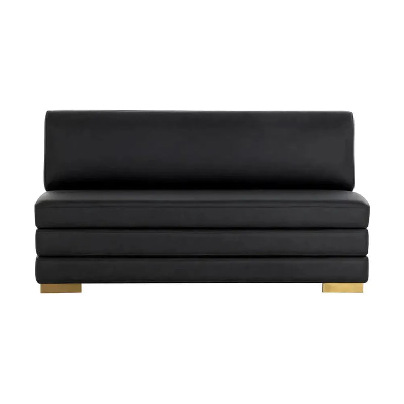 Radcliff Leather Upholstered Black Banquette