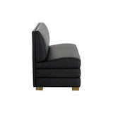 Radcliff Leather Upholstered Black Banquette