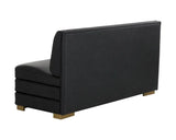 Radcliff Leather Upholstered Black Banquette