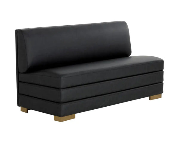 Radcliff Leather Upholstered Black Banquette