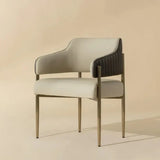 Tova Leather Upholstered Dining Armchair