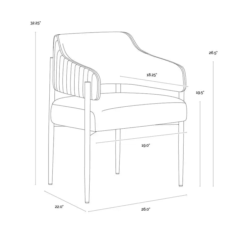 Tova Leather Upholstered Dining Armchair