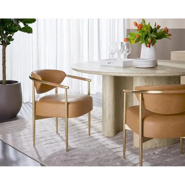 Heloise Leather Upholstered Dining Armchair