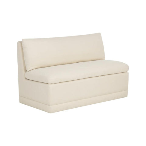 Donatella Cream Fabric Banquette