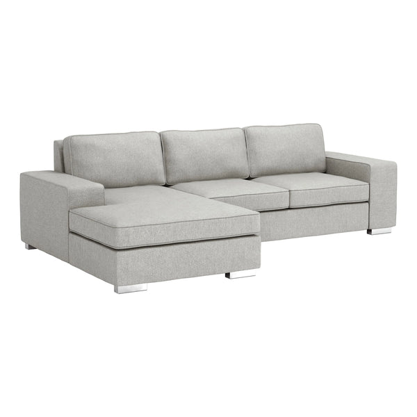 113" Wide and 67" Deep Durable PolyesterBrickell Sectional Gray Sectionals LOOMLAN By Zuo Modern