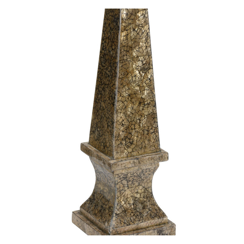 Gold Tortoise Capiz Obelisk Elegance Sculpture