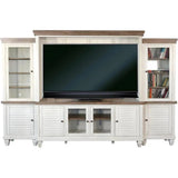 119" Entertainment Wall Unit Light TV Stand White