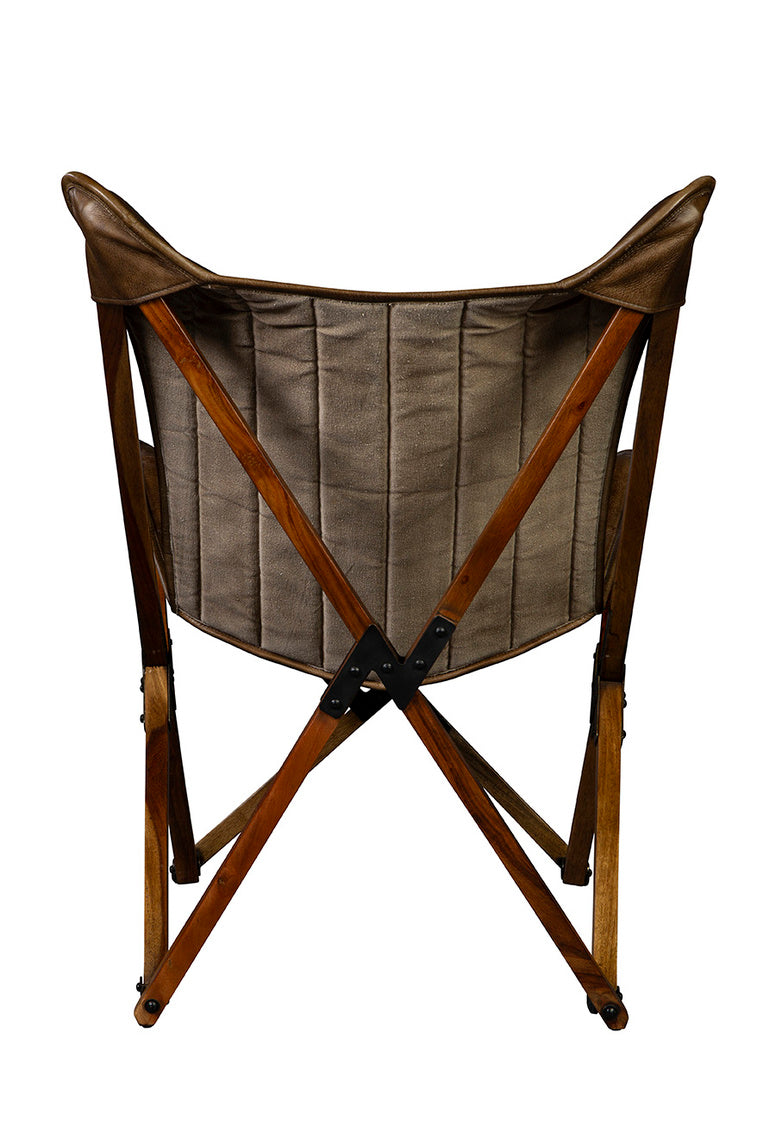 Evanston Leather Upholstered Folding Chair