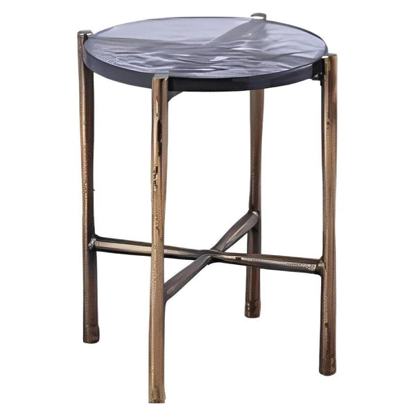 Shyla Reclaimed Cast Aluminum Round End Table