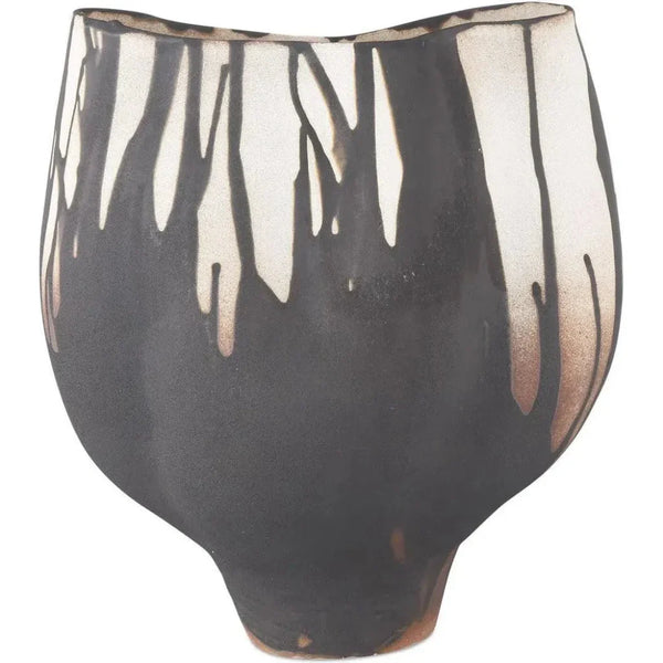 12 in. Inoue Porcelain Black Vase - LOOMLAN - Currey & Co - Vases & Jars