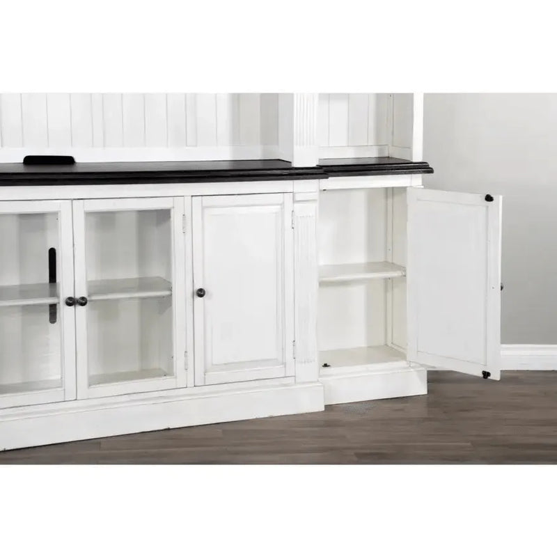 124" Entertainment Wall Unit TV Stand White