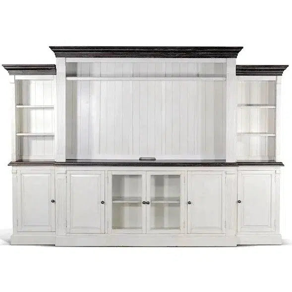 124" Entertainment Wall Unit TV Stand White