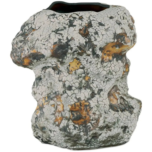 12.75 in. Grotesque Porcelain Grey Vase - LOOMLAN - Currey & Co - Vases & Jars