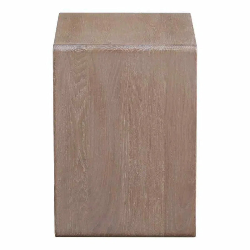 12.5 Inch Accent Table White Oak White Contemporary Side Tables LOOMLAN By Moe's Home