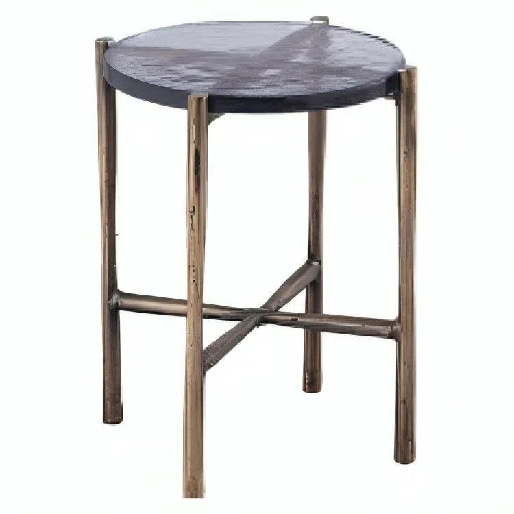 Shyla Reclaimed Cast Aluminum Round End Table