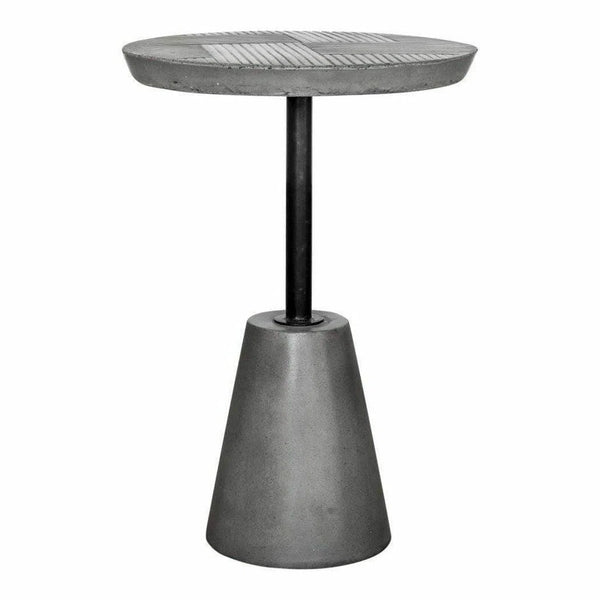 13.25 Inch Outdoor Accent Table Grey Contemporary Outdoor Side Tables LOOMLAN By Moe's Home