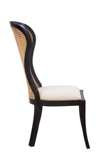 Adrina Linen Upholstered Black Armless Side Chair