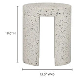 15 Inch Outdoor Stool White Contemporary