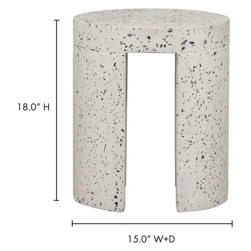 15 Inch Outdoor Stool White Contemporary