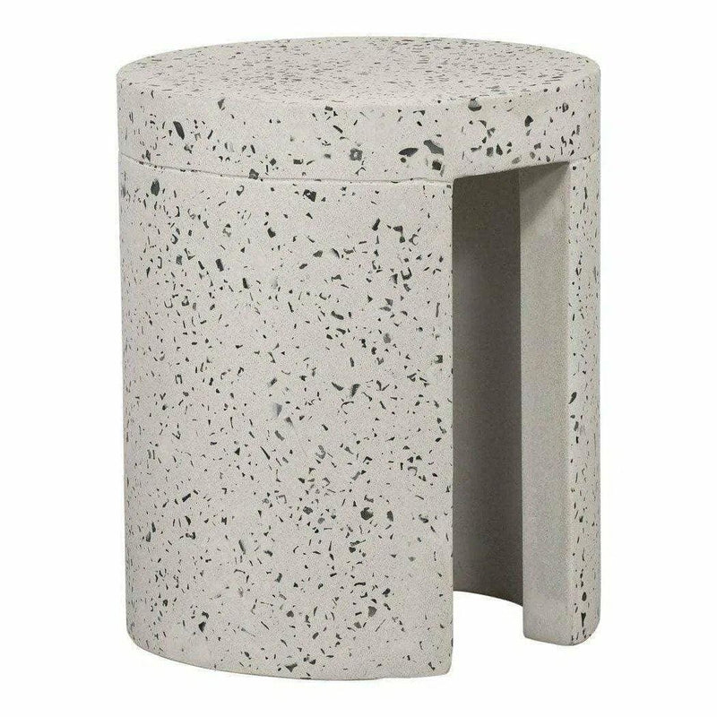 15 Inch Outdoor Stool White Contemporary