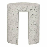 15 Inch Outdoor Stool White Contemporary Outdoor Accessories LOOMLAN By Moe's Home