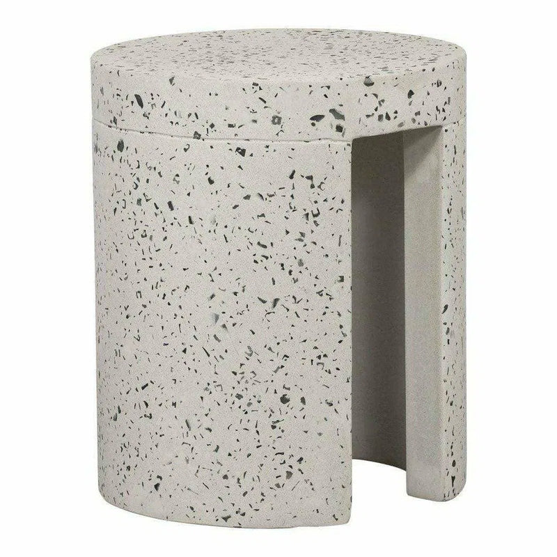 15 Inch Outdoor Stool White Contemporary Outdoor Accessories LOOMLAN By Moe's Home