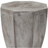 15" Octagon Round Concrete Grey Side Table