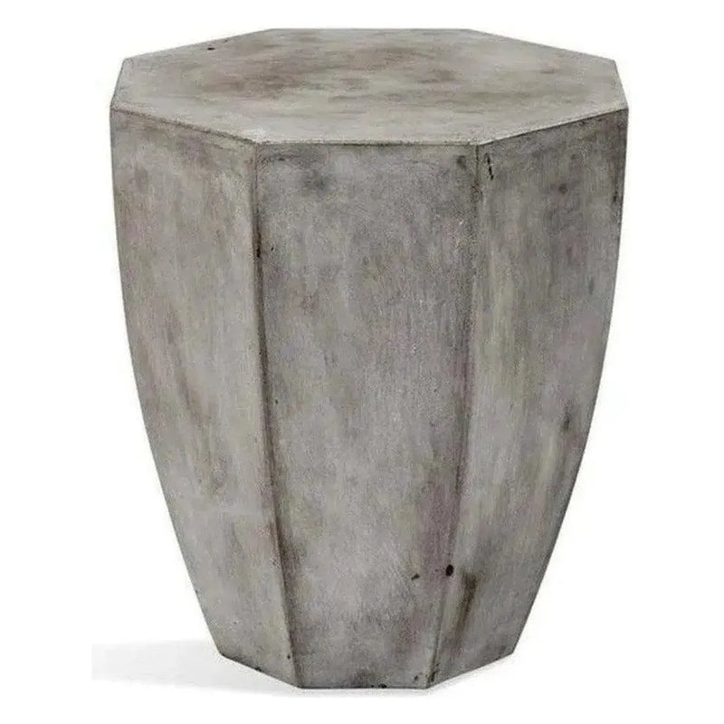 15" Octagon Round Concrete Grey Side Table