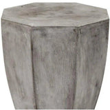 15" Octagon Round Concrete Grey Side Table - LOOMLAN - Bassett Mirror - Side Tables