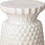 15.5 in. Pineapple White Ceramic Garden Stool