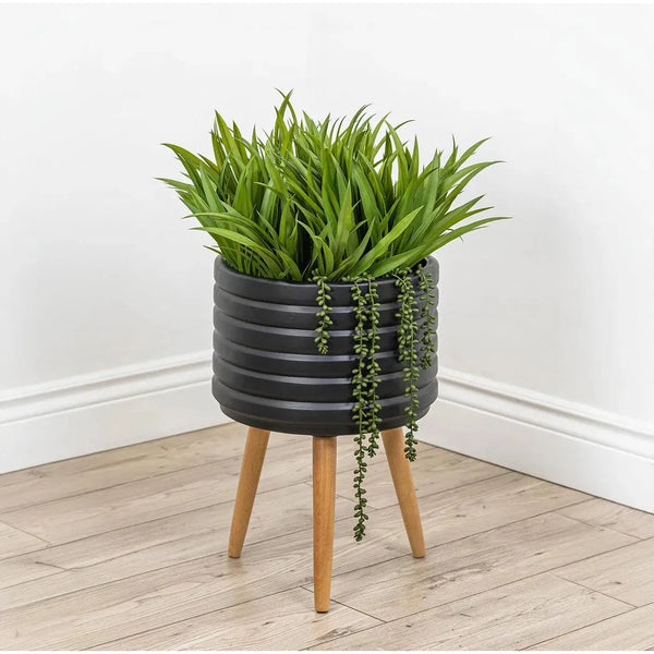 Le Present-16'' Faux Botanical Outdoor Green Grass-Faux Plants Accessories-LOOMLAN