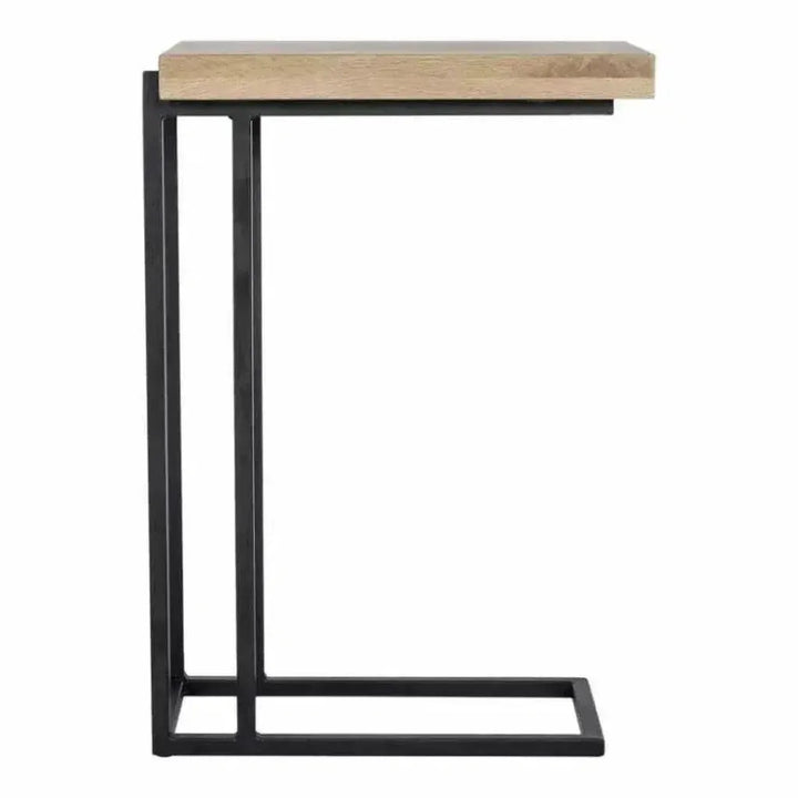 16 Inch Side Table 16 Inch C Shape Side Table Natural - LOOMLAN