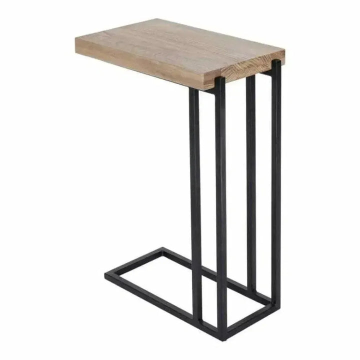16 Inch Side Table 16 Inch C Shape Side Table Natural - LOOMLAN